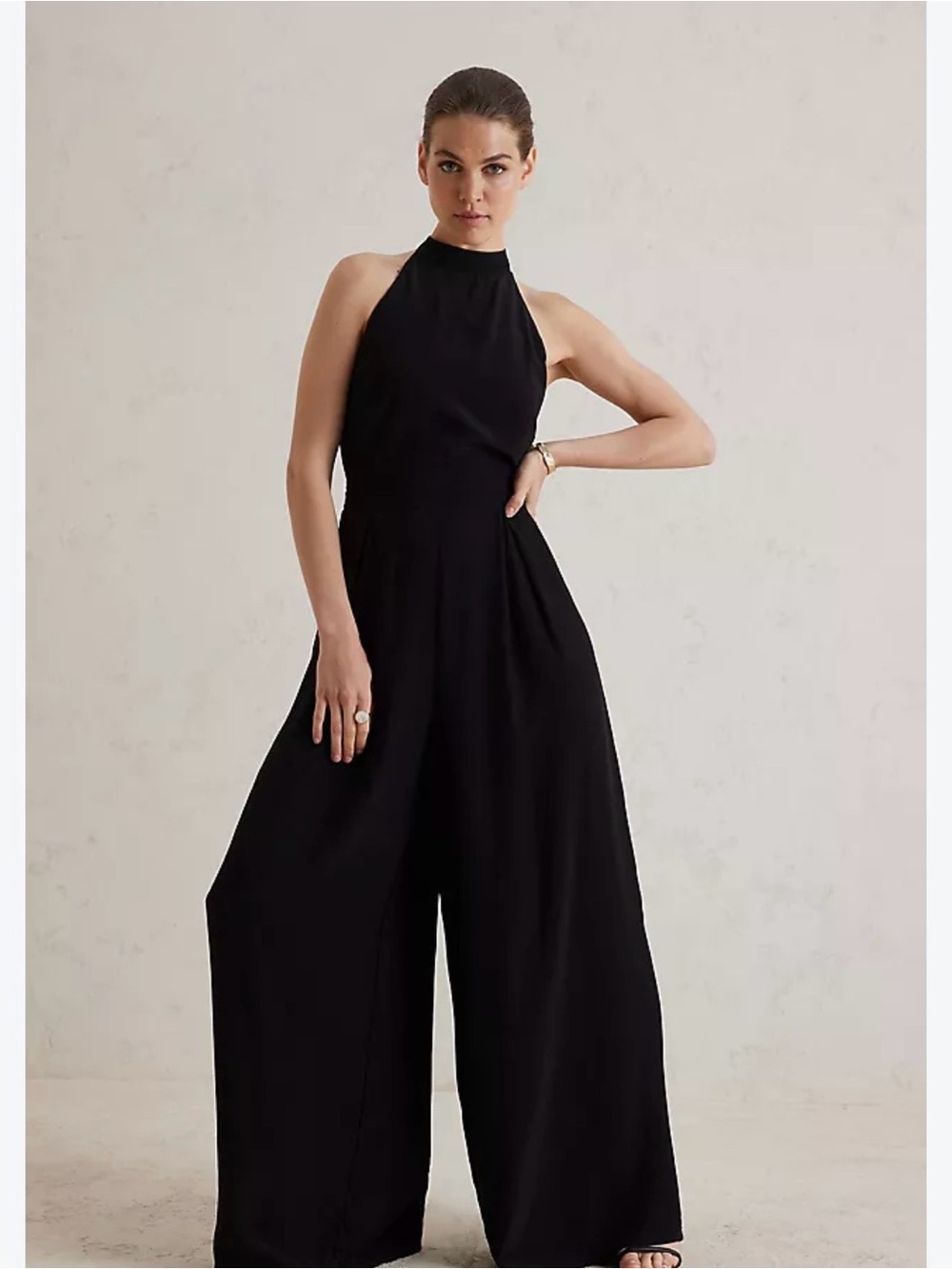 entro Black Sleeveless Gathered Jumper